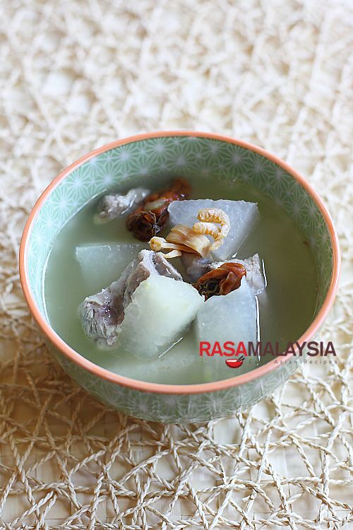 Winter Melon Soup recipe - a nourishing flavorful and cooling soup. | rasamalaysia.com