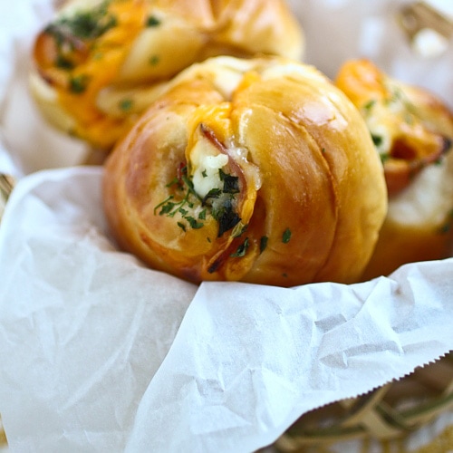 Ham and cheese buns