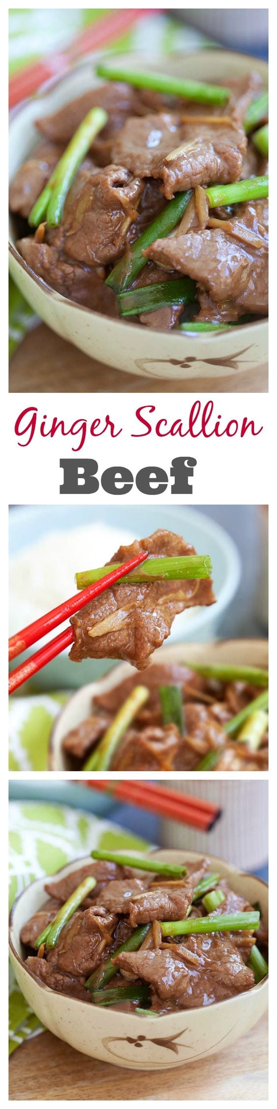 Ginger and Scallion Beef Stir-fry - Tender, juicy, and super delicious recipe that's better than Chinatown. Make it yourself quick and easy at home. | rasamalaysia.com