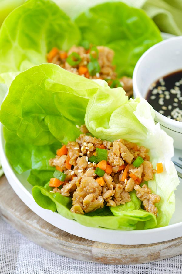 Chinese Minced Chicken In Lettuce Wrap