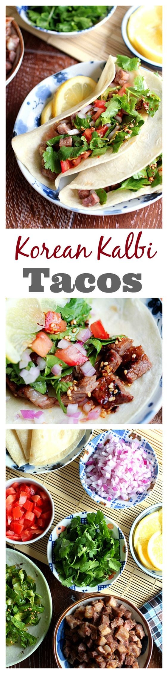 Korean kalbi (BBQ beef short rib) tacos. Amazing tacos with tender, juicy and the most delicious Korean kalbi | rasamalaysia.com