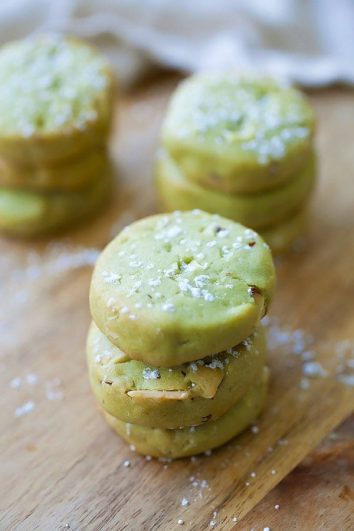 Matcha Cookies with Almond - Rasa Malaysia