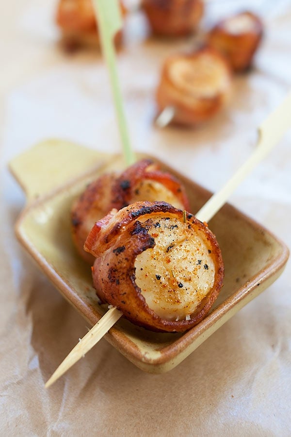 Bacon Wrapped Scallops (Cooked in 10 Minutes!) - Rasa Malaysia