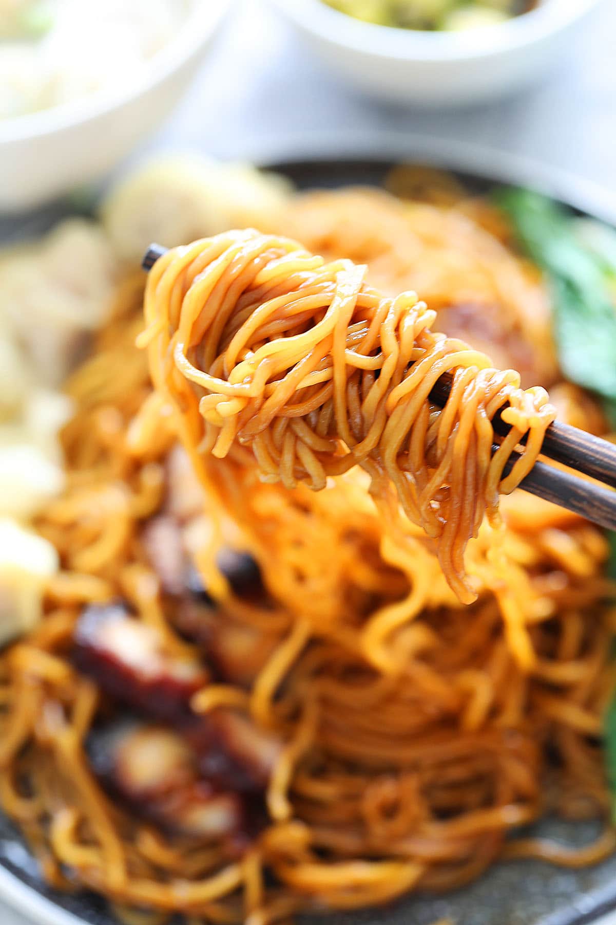 Authentic homemade wan tan mee, ready to serve.