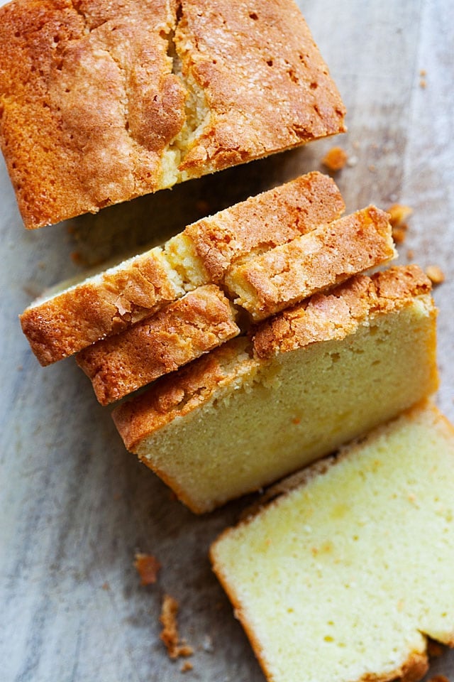 Pound cake, in a loaf.