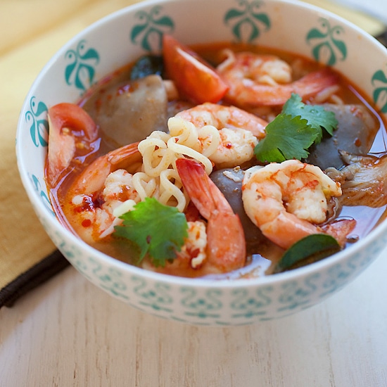 Tom Yum Mama Noodle Soup Recipe, ต้มยำบะหมี่มาม่า~