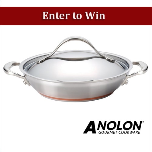Enter to win Anolon gourmet cookware poster.