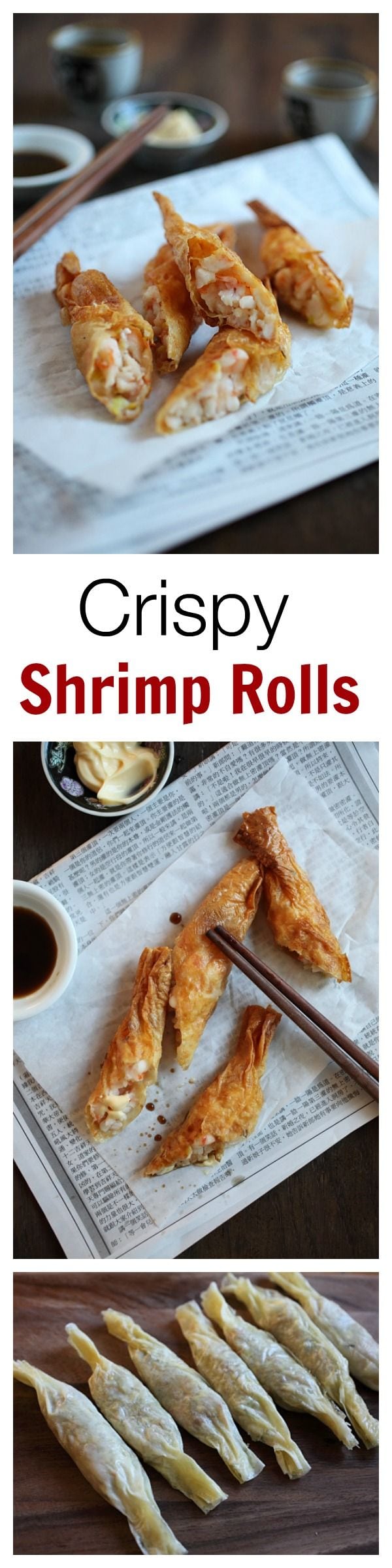 Crispy Shrimp Rolls - best dim sum ever!! Crispy, delicious shrimp rolls that you can make at home, so easy!! | rasamalaysia.com