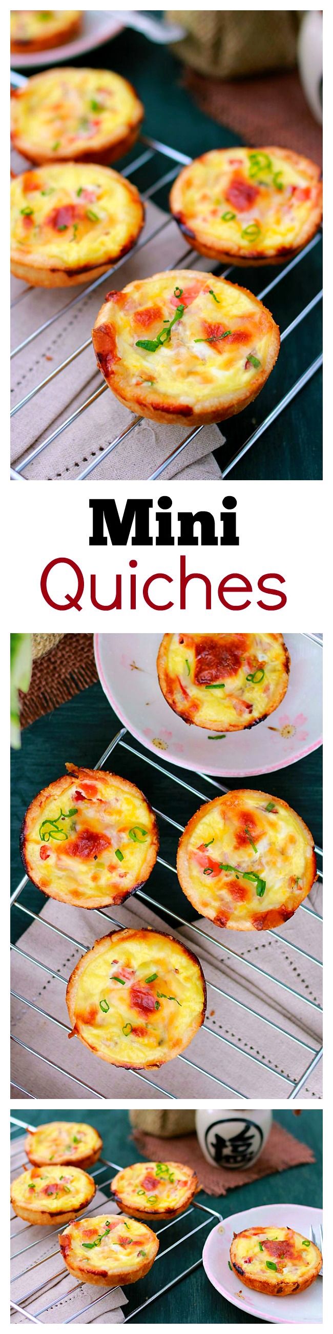 Mini Quiche – the BEST & easiest quiche you’ll ever make, in mini size. So creamy, rich, delicious with this fool-proof mini quiche recipe!!! | rasamalaysia.com