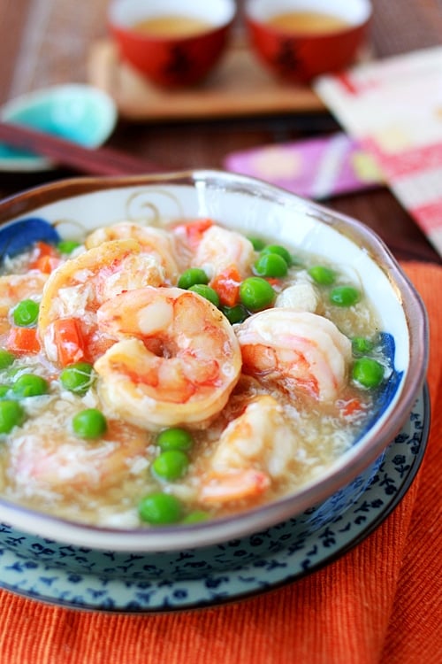 Quick and easy chinese style shrimp with lobster sauce.