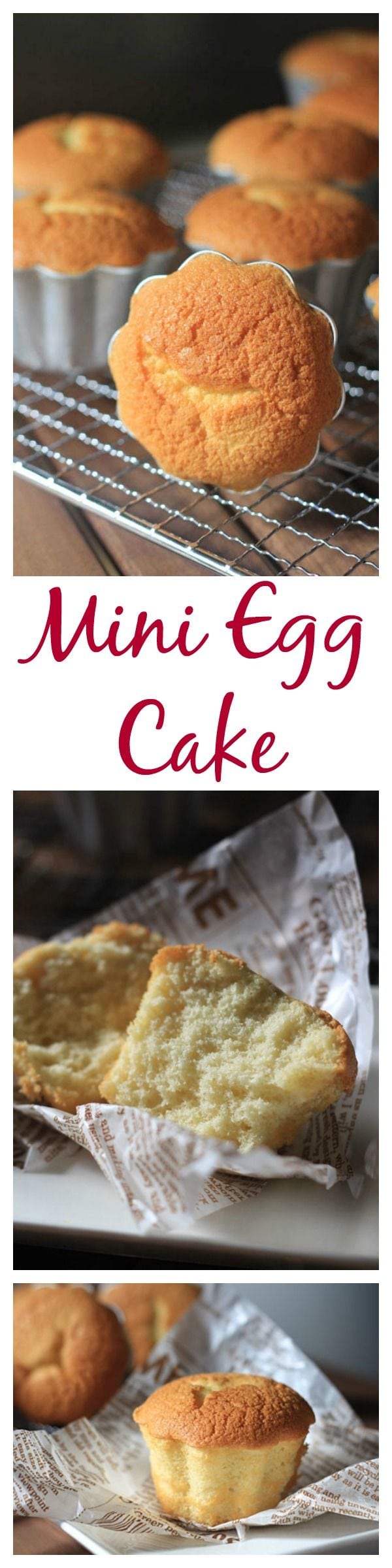 Mini egg cake. Soft, airy, light sponge cake. Learn how to make these mini cakes | rasamalaysia.com