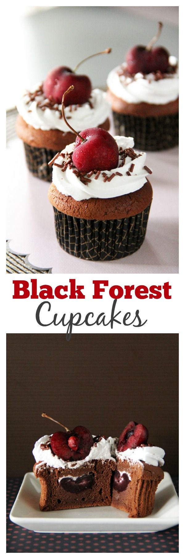 Black forest cupcakes - your favorite cake in a petite cupcake size. Amazing and delicious. Get the recipe now | rasamalaysia.com