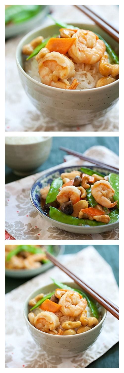 Cashew Shrimp - quick, fresh, and yummy with store-bought ingredients of cashew nuts and shrimp, easy recipe | rasamalaysia.com