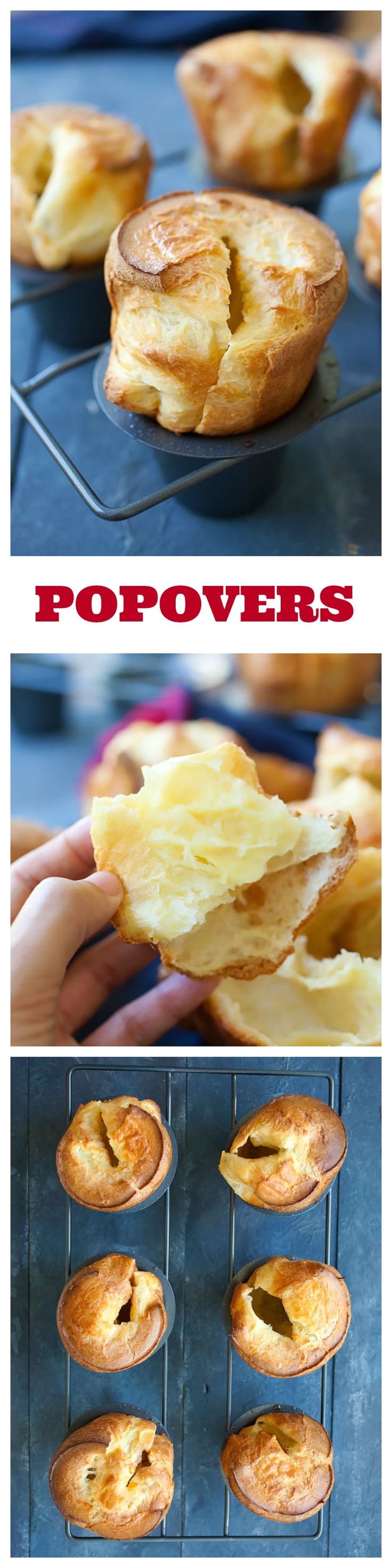 Popovers – American version of Yorkshire pudding. Popovers are tender, airy, hollow rolls surrounded by burnished crust, so yummy and addictive | rasamalaysia.com