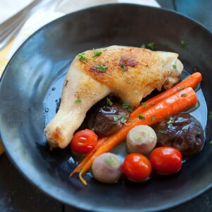 braised chicken with carrot and mushroom