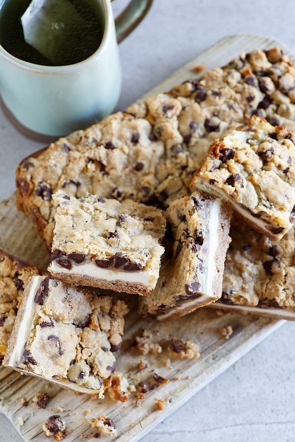 Chocolate Chip Cookie Dough Cheesecake Bar recipe.