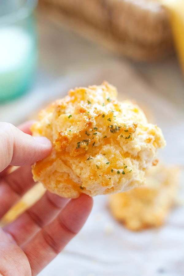 Red Lobster cheddar cheese biscuits, ready to serve.