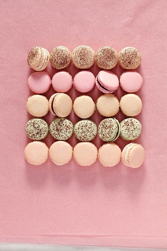 Easy and delicious homemade French macarons in pastel colors.