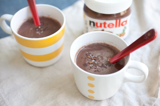 Easy and quick hot chocolate made with Nutella.