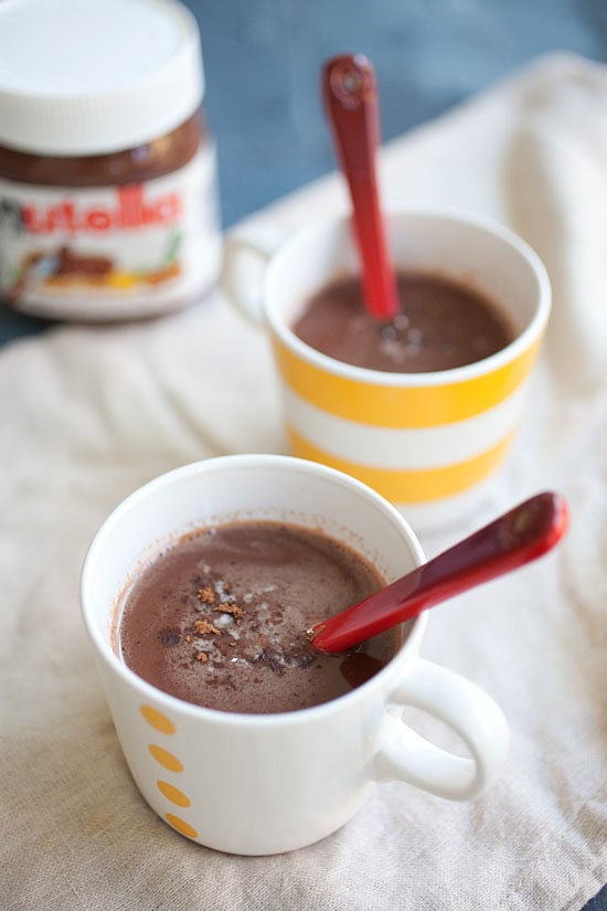 Easy and delicious homemade Nutella hot chocolate.