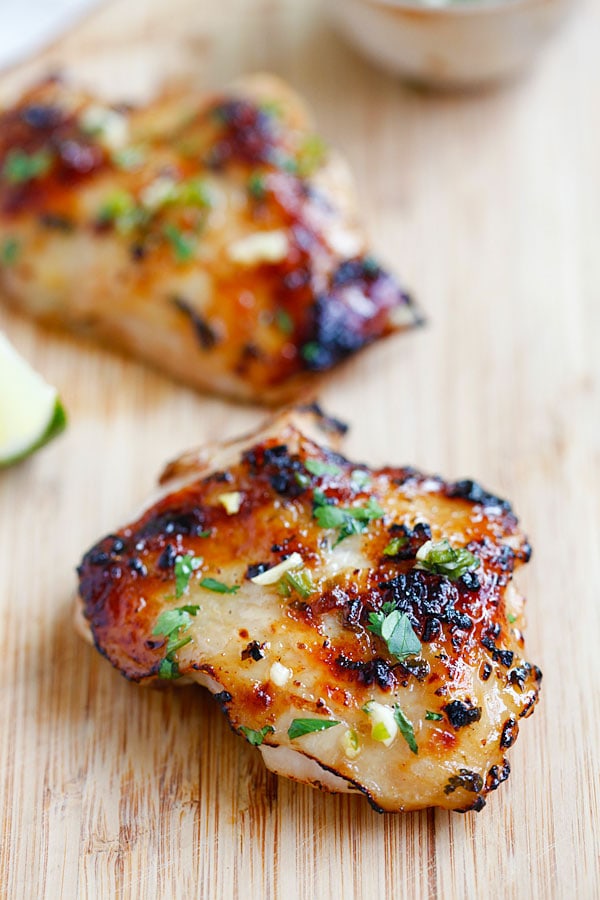 Chili lime chicken breasts marinade ready to serve.