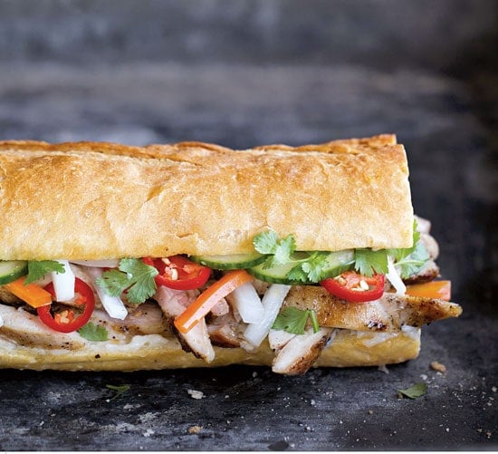 Homemade Hanoi Grilled Chicken Banh Mi ready to serve.