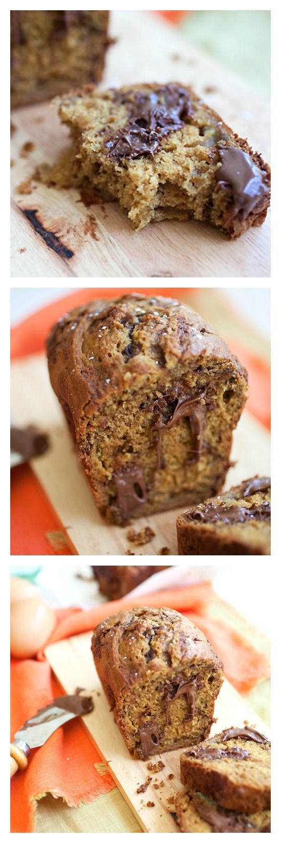 Nutella Banana Bread Recipe. Banana bread has just gotten a lot more interesting with loads of Nutella swirls in the cake. Must-bake recipe! | rasamalaysia.com