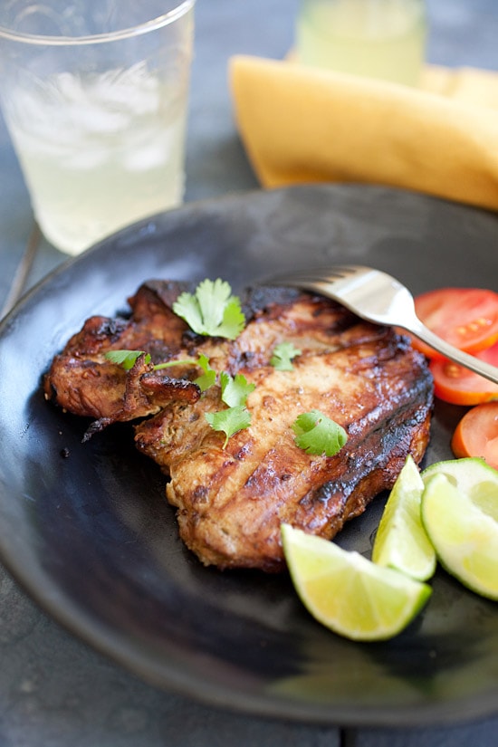 BBQ pork chops with simple marinades.