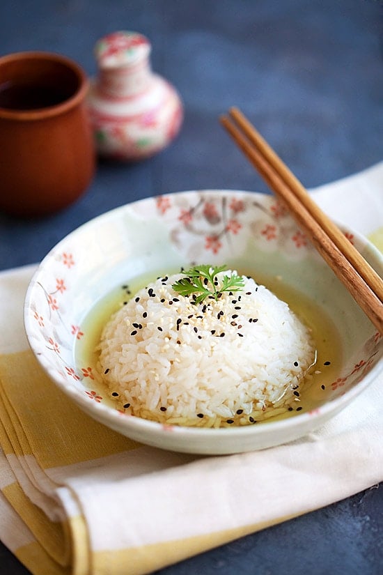 Green tea rice recipe.