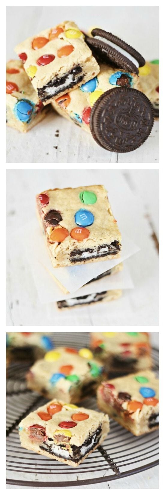 Loaded M&M's and Oreo Cookies Bars, crazy addictive with all your favorites in one bite. Make them today! | rasamalaysia.com