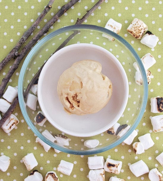 Easy and delicious Toasted Marshmallow Ice Cream served in a bowl.