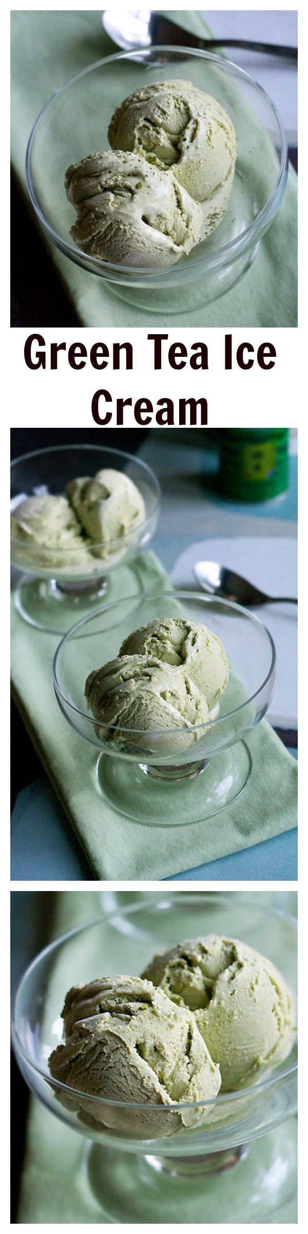 Easiest Matcha (green tea) ice cream recipe that takes only 2 ingredients and you don't have to pay $3 per scoop | rasamalaysia.com