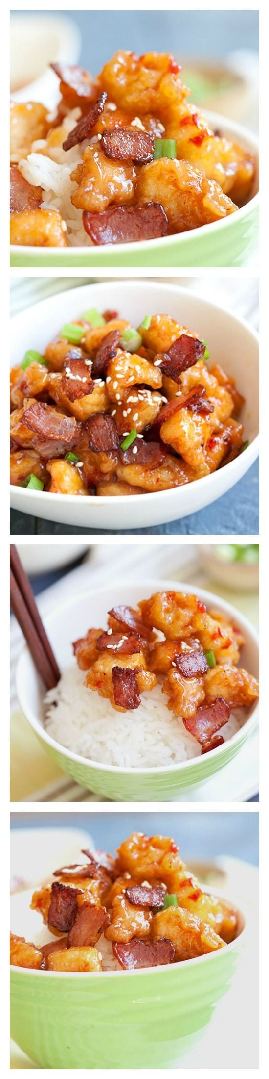 Panda Express Orange Chicken with Bacon Copycat recipe. Make it at home in 20 minutes! | rasamalaysia.com