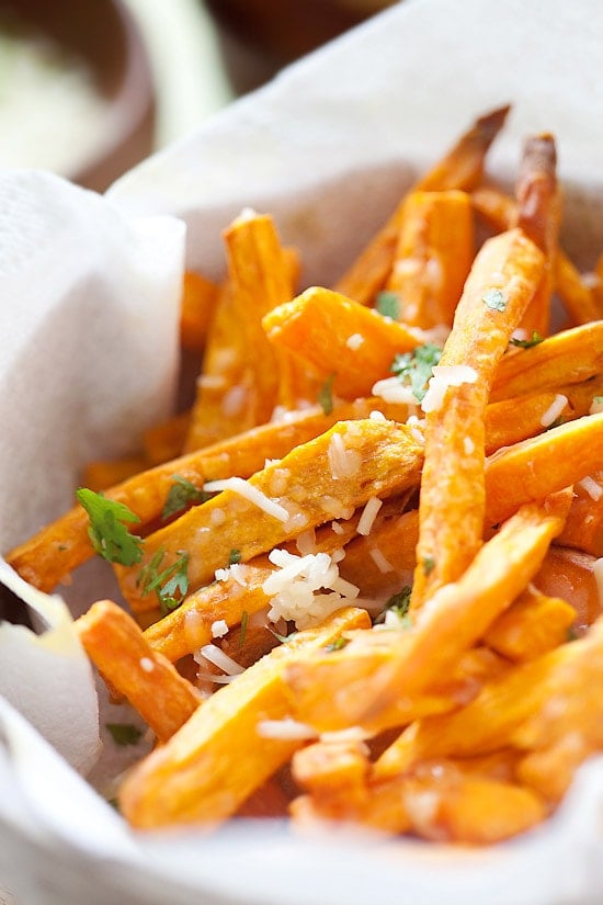 Parmesan Sweet Potato Fries - Rasa Malaysia