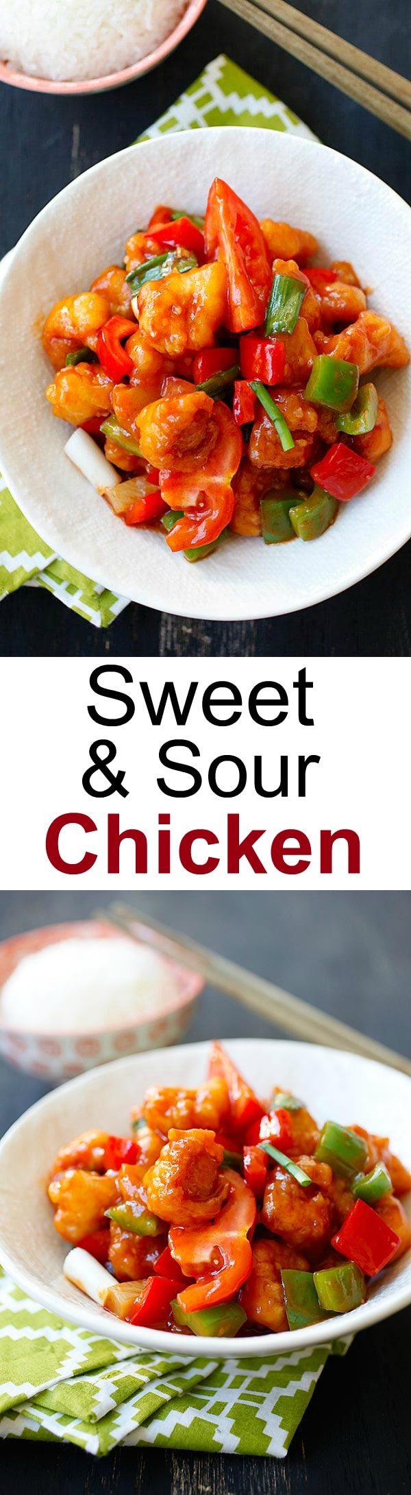 Sweet and sour chicken is a popular Chinese recipe. This healthy and crispy sweet and sour chicken recipe is so delicious with sweet and sour sauce | rasamalaysia.com