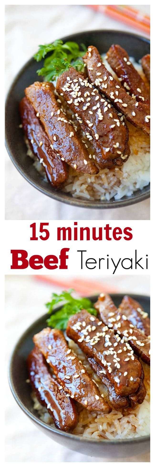 Beef Teriyaki - BEST and EASIEST beef teriyaki recipe that takes 15 mins to make and better than restaurants | rasamalaysia.com