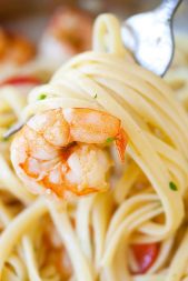 Shrimp Scampi Linguine (with Wine!) - Rasa Malaysia