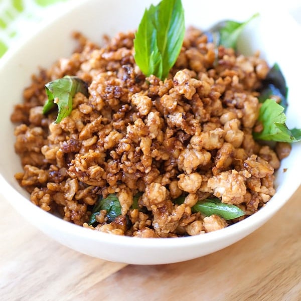 Chicken Mince and Basil Stir Fry