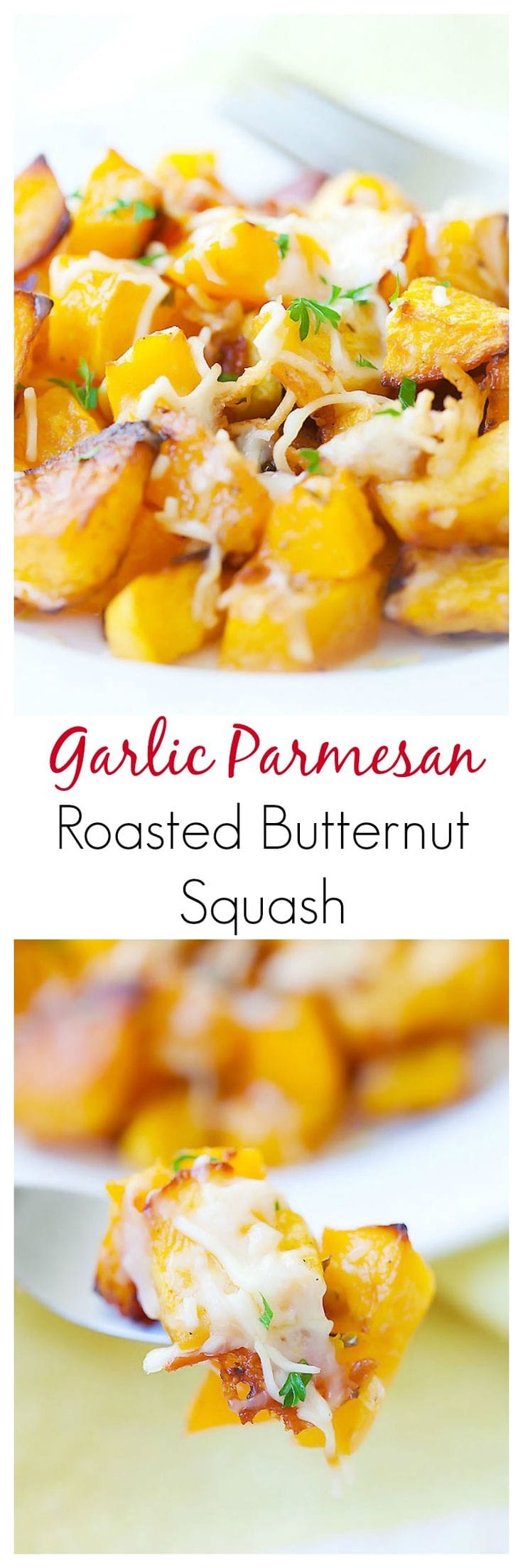 Garlic Parmesan Roasted Butternut Squash | Easy Delicious Recipes