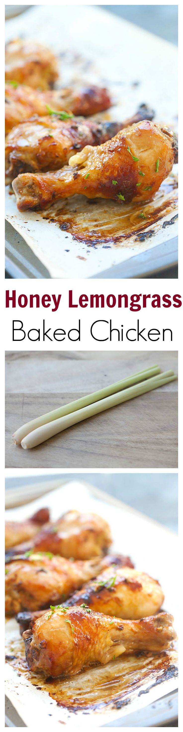 Honey Lemongrass Baked Chicken – honey & lemongrass marinated chicken baked to golden perfection. So easy and yummy for the entire family | rasamalaysia.com