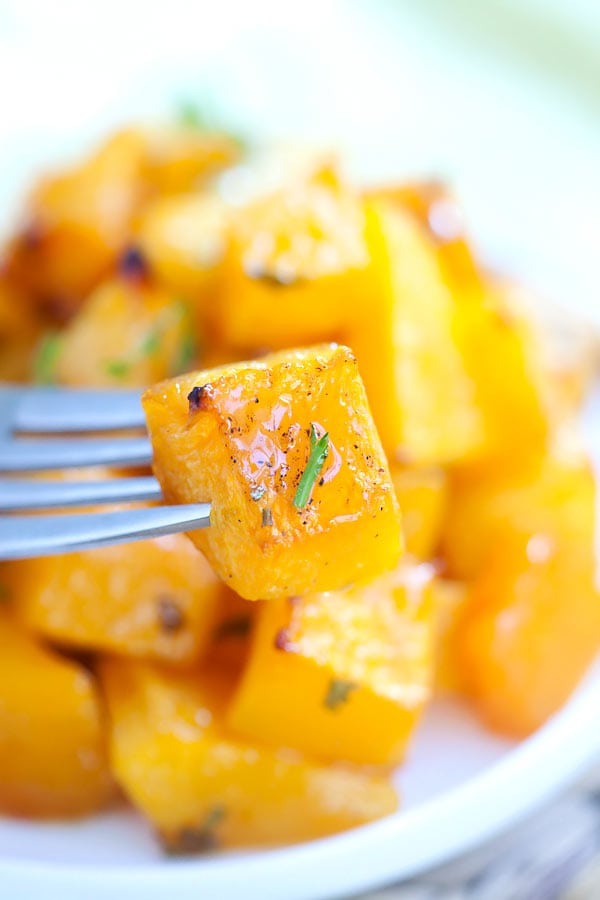 Easy oven roasted butternut squash side dish.