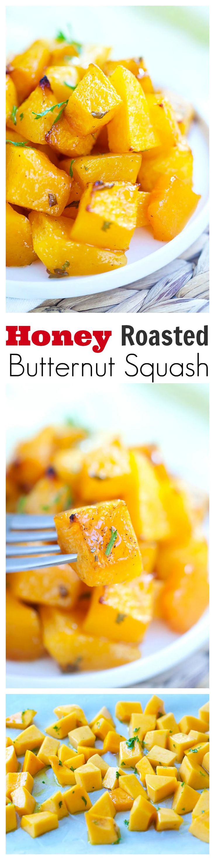 The most delicious roasted butternut squash recipe with butter and honey. Easy recipe and everyone loves this side dish | rasamalaysia.com