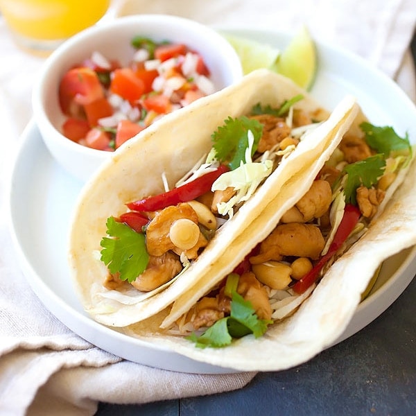 kung pao chicken tacos