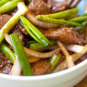 Onion scallion beef