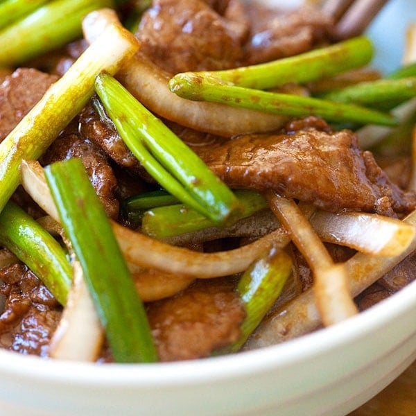 Onion scallion beef