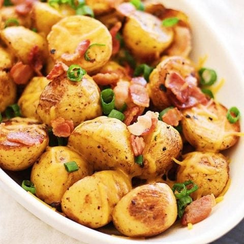 Cheesy Roasted Potatoes with Bacon