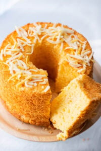 Parmesan chiffon cake with a fluffy, spongy inner.