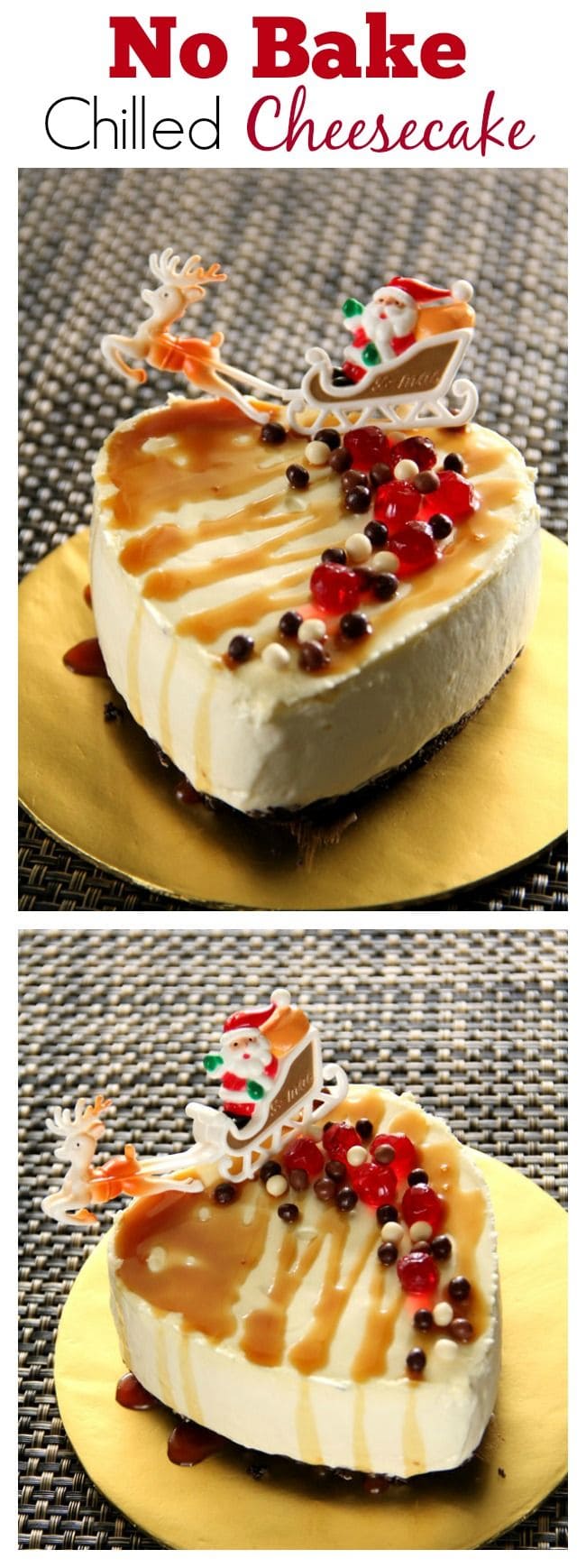 No bake chilled cheesecake – super easy chilled cheesecake made with cream cheese and whipping cream. Super creamy and sinfully delicious | rasamalaysia.com