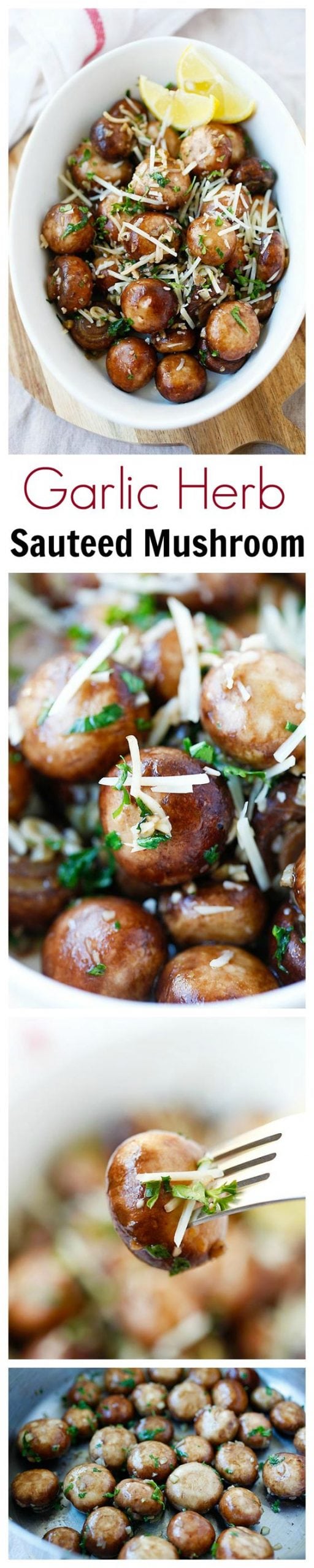 These garlic herb sauteed mushrooms are the best you will ever taste! The recipe is easy, healthy and only take 10 minutes, from start to finish. | rasamalaysia.com