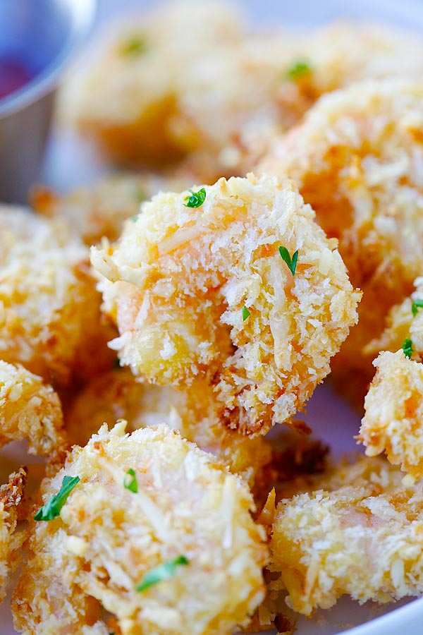 Parmesan Baked Popcorn Shrimp | Easy Delicious Recipes